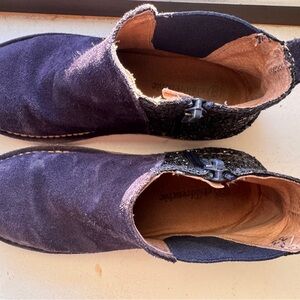 Suede Ankle Booties in navy/deep purple - childrenchic